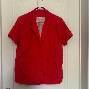 Vibrant Red Short Sleeve Blazer Size 2X